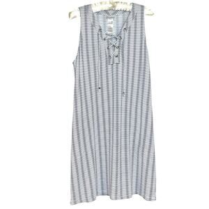 Tommy Bahama Size M Island Cays Stripe Lace-Up Spa Dress Swim Cover-Up Coastal